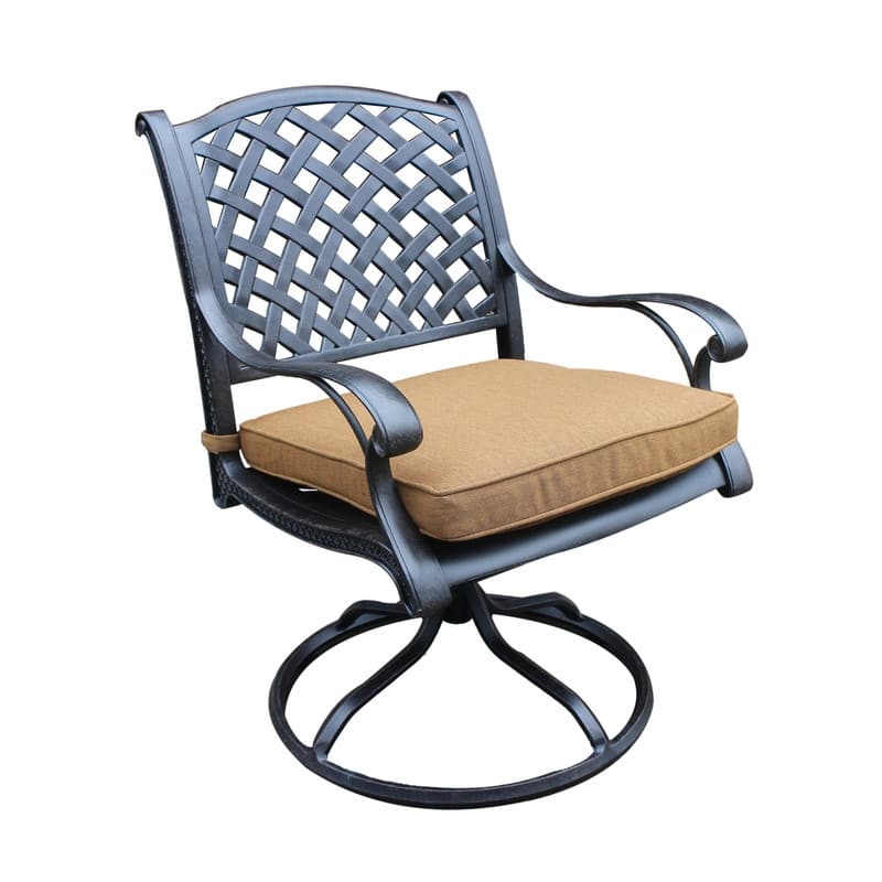 Ventura Cast Aluminum Dining Swivel Rocker with Cushion (Set of 2)