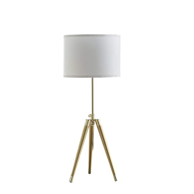 Adjustable Heigh Shiny Brass Modern Tripod Table Lamp