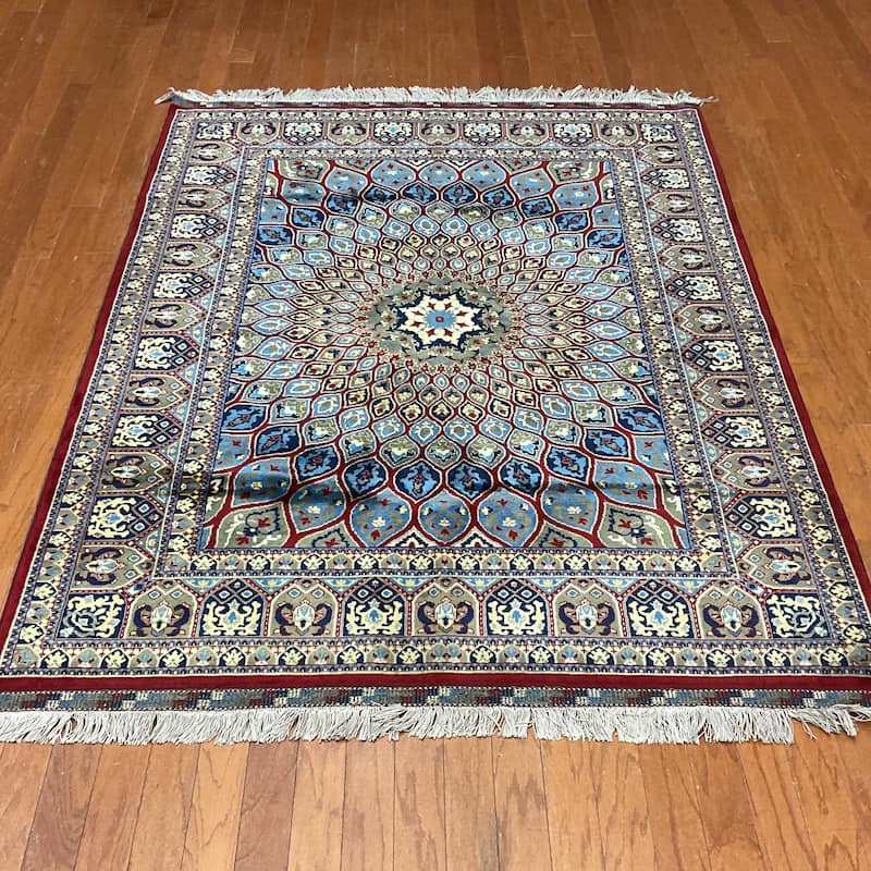 HERAT ORIENTAL Handmade Tabriz Design Wool Rug - 5' x 6'8"