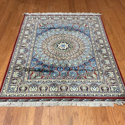 HERAT ORIENTAL Handmade Tabriz Design Wool Rug - 5' x 6'8"