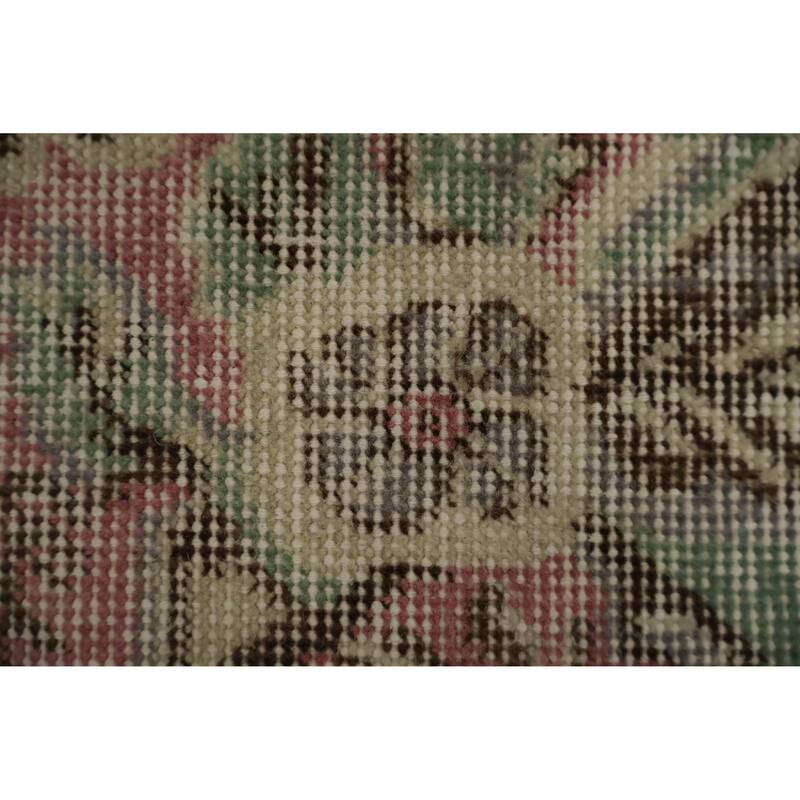 Hand Knotted Oriental 100% Wool Carpet Transitional Floral Green Anatolian Area Rug - 9' 2'' X 5' 2''