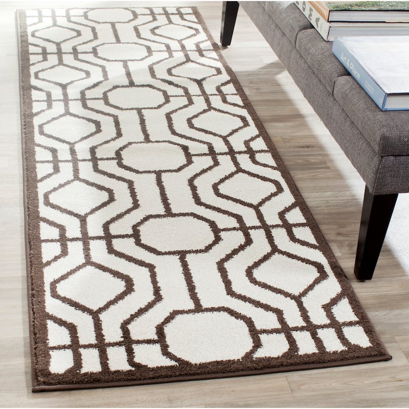 SAFAVIEH, Amherst Mounah Modern Rug - 2'3" x 7' Runner - Ivory/Brown