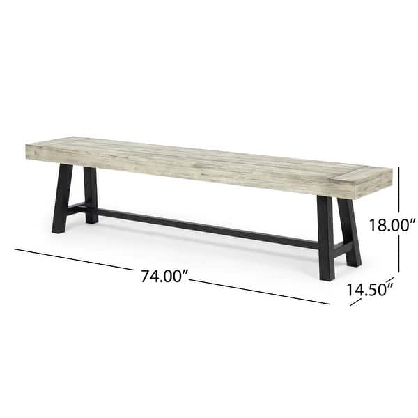 dimension image slide 1 of 4, Carlisle Acacia Wood Outdoor Bench by Christopher Knight Home