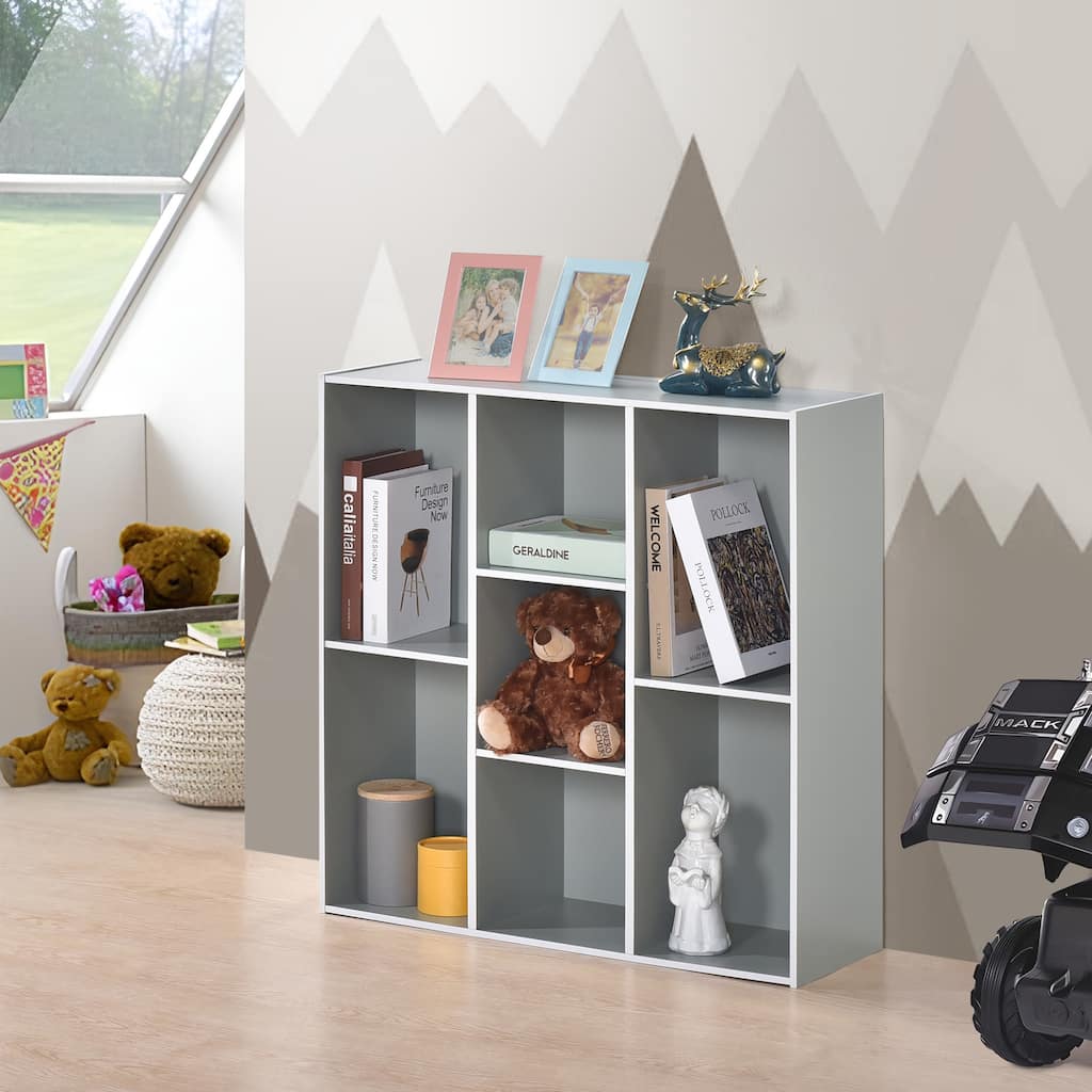 Haven Contemporary 7-Shelf Laminated Particle Board Bookcase