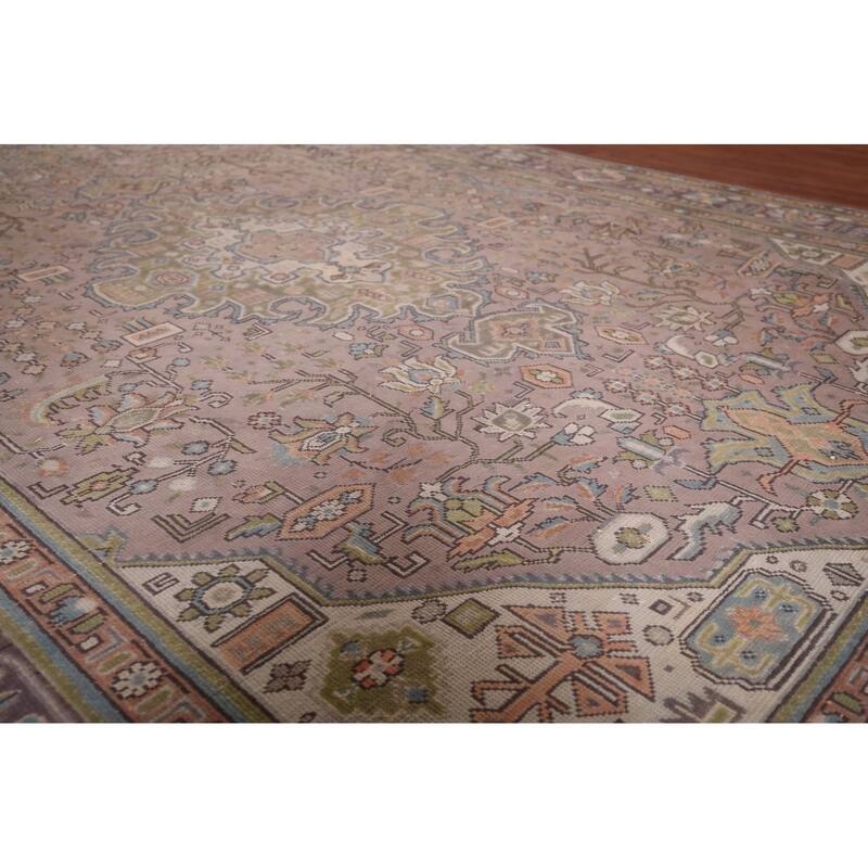 Traditional Tabriz Persian Vintage Rug Hand-Knotted Brown Wool Carpet - 7'6"x 11'1"