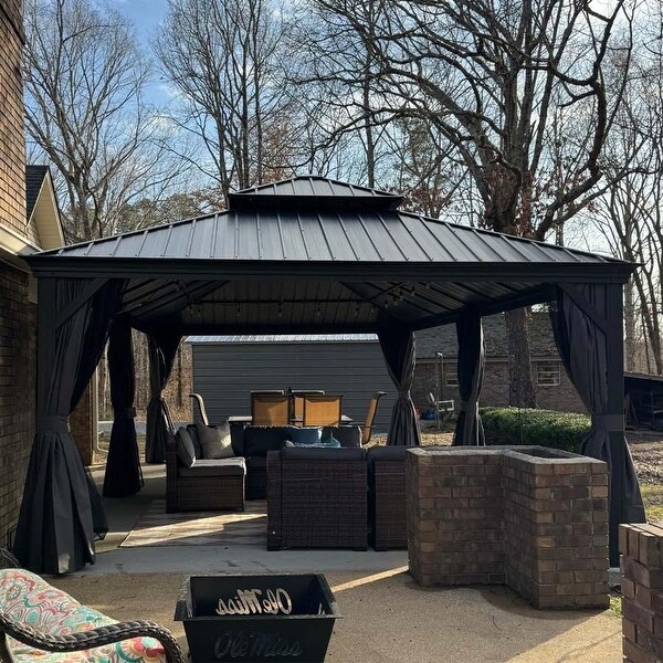 PURPLE LEAF Outdoor Galvanized Steel Full size Hardtop Gazebo