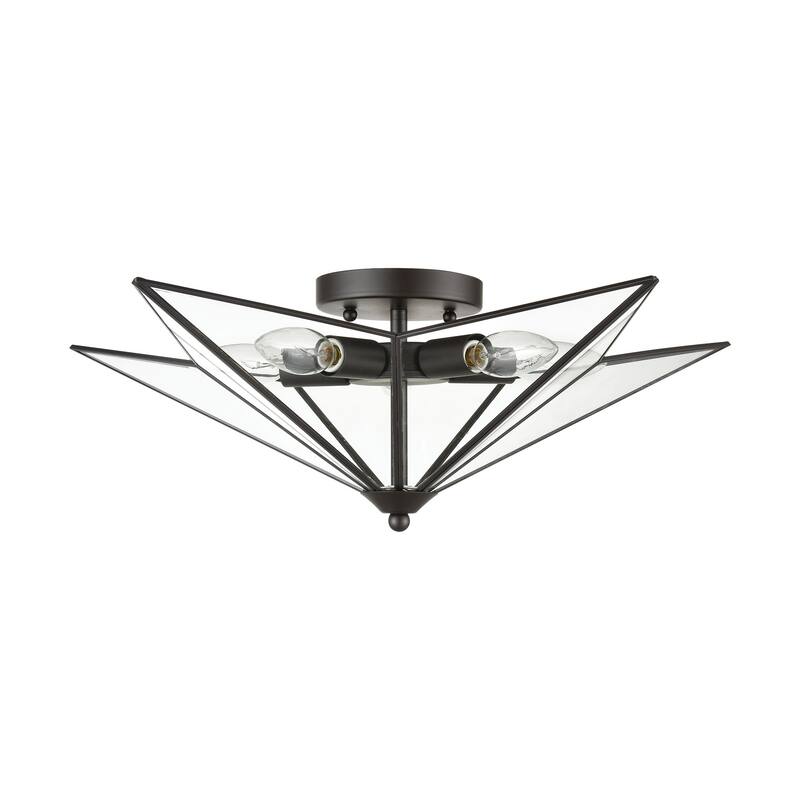 Elk Home Moravian Star Clear With Clear Glass 5 Light Flush Mount