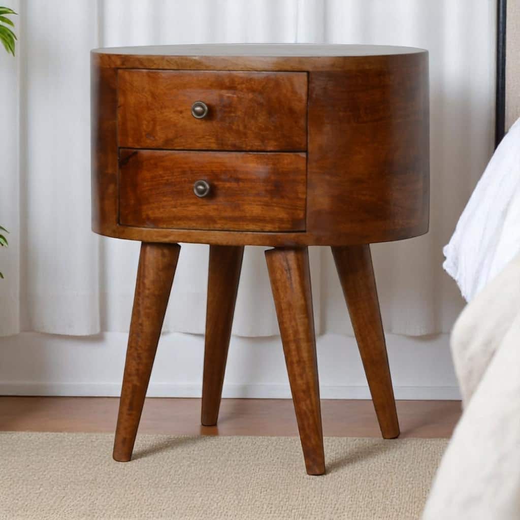 Artisan Furniture Solid Wood Chestnut Rounded Nightstand