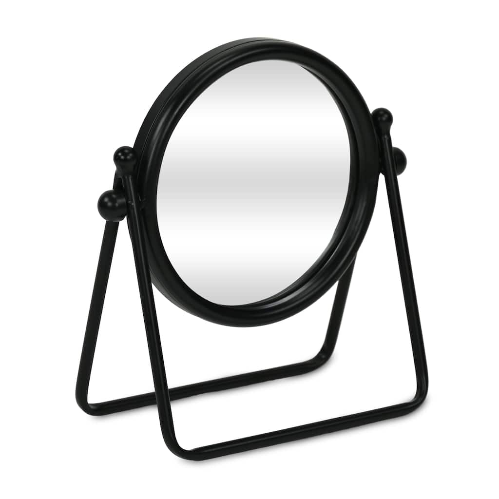 Clarimond 7" Round Swivel Metal Table Mirror - N/A