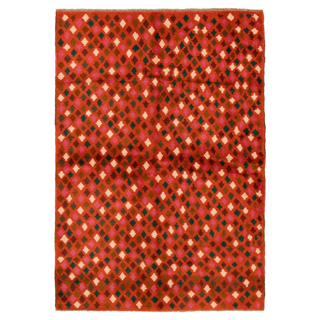 ECARPETGALLERY Hand-knotted Akhjah Copper Wool Rug - 4'8 x 6'5