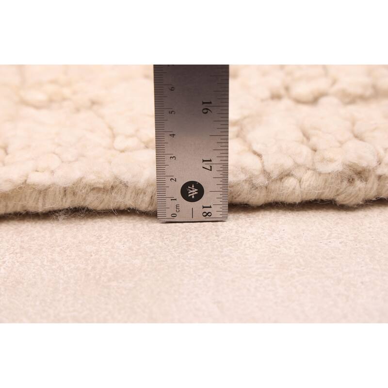 ECARPETGALLERY Hand-knotted Looma Cream Wool Rug - 7'9 x 9'11