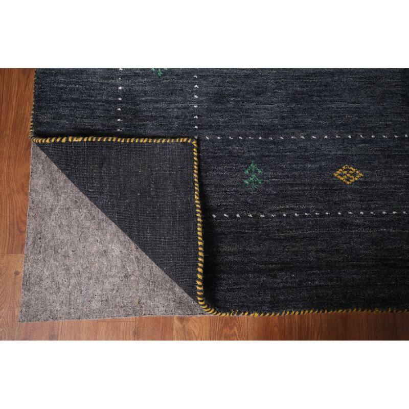 Gabbeh Indian Rug Hand-Knotted Oriental Wool Carpet - 7'11"x 9'8"