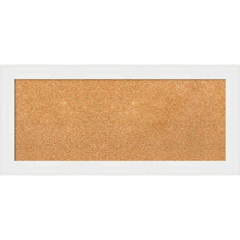 Vanity White Narrow Framed Cork Bulletin Memo Board - 33-Inch x 15-Inch