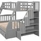 preview thumbnail 12 of 11, Artsy Twin-Over-Full Bunk Bed with Drawers, Ladder & Storage Staircase, Maximized Space, Versatility Galore, Gray