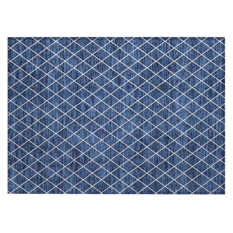 Machine Washable Indoor/ Outdoor Chantille Diamond Trellis Rug
