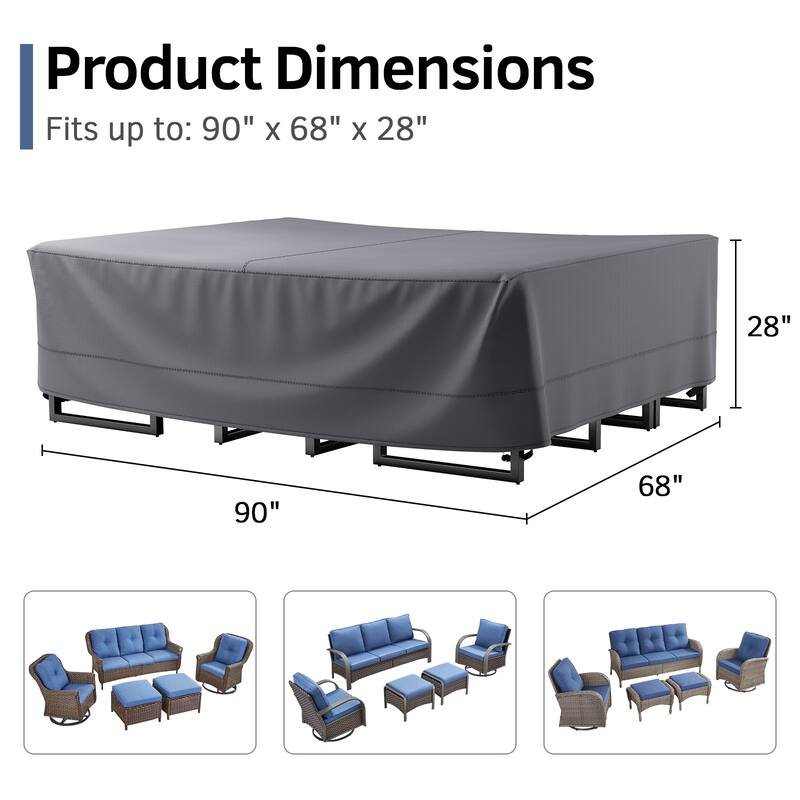 Pocassy Outdoor Sofa Lounge Chair Covers Heavy Duty Waterproof Covers.