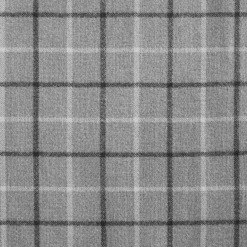 Plaid Faux Leather Tab Top Curtain Panel with Fleece Lining(Only 1 Pc Curtain Panel) - Grey