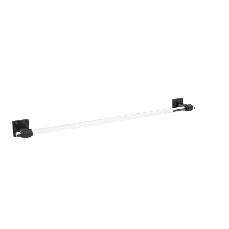 Amerock Glacio Contemporary Towel Bar - 24" - Clear/Matte Black