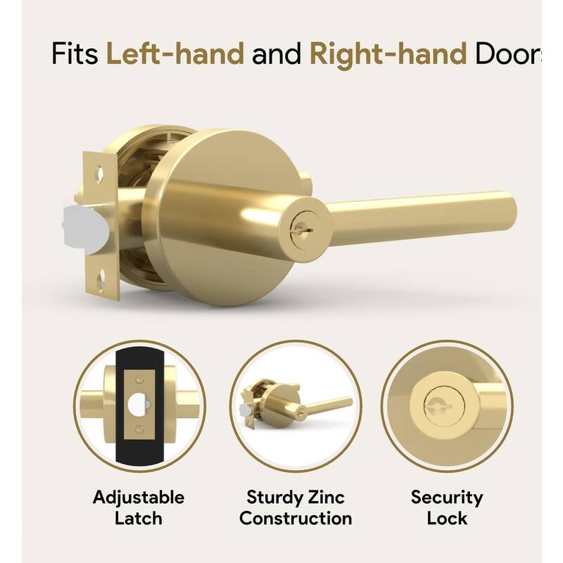 Mega Handles SUANA Square Privacy Door Knob with Lock | Reversible Keyless Door Knobs Interior for Hallway, Bathroom & Bedroom