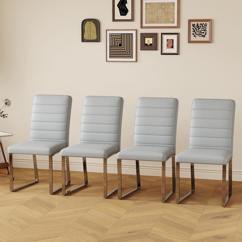 4-Pack - Heavy-Duty Chairs Set:2.1" Thick Cushion, Iron Frame, Perfect For Home Or Office