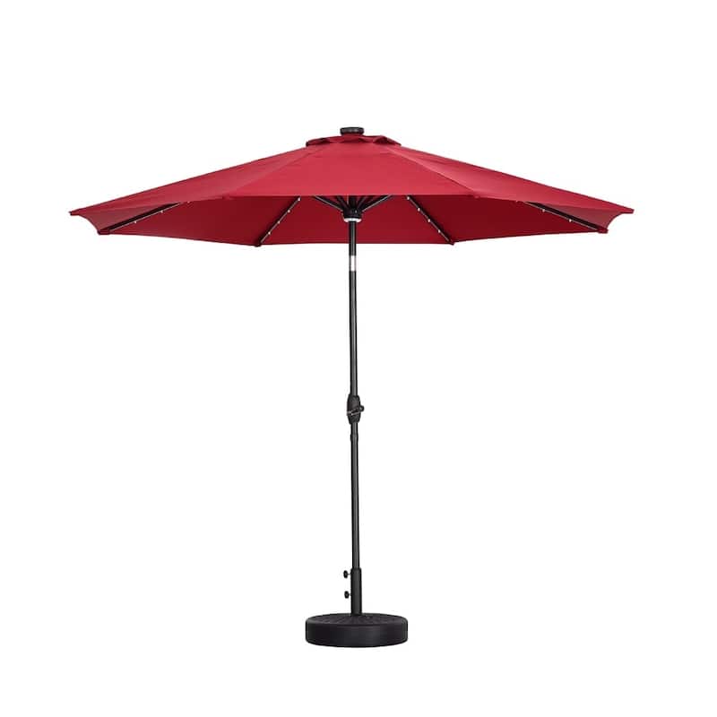 Ainfox 10ft Patio Umbrella with Lights Outdoor Solar Umbrella