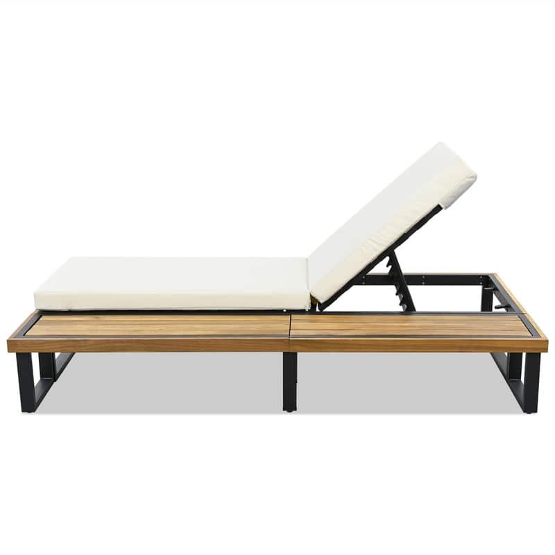 Outdoor Chaise Lounge Chair Set of 1/2, Reclining Chair Sun Louger Patio Lounger w/ 5-Position Adjustable Backrest