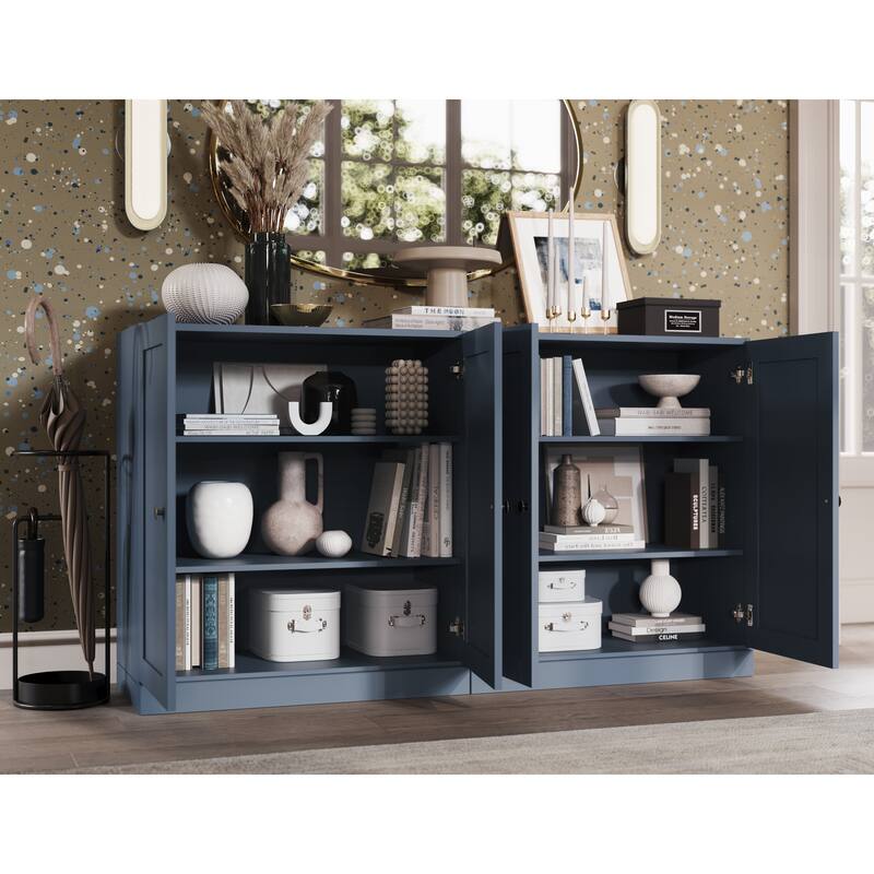 Palace Imports 100% Solid Wood 64" Sideboard with Raised Panel Doors & Adjustable Shelves