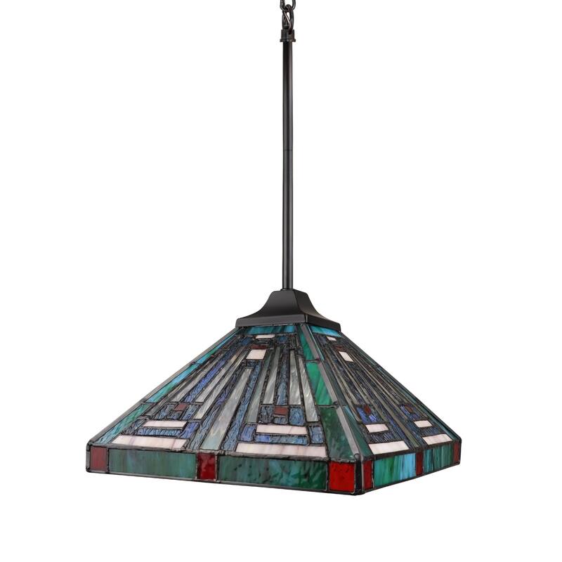 Tiffany-Style 1-Light Mission Ceiling Pendant 12" Shade