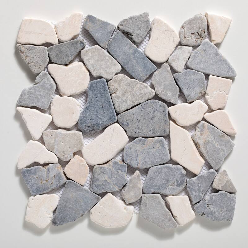 Fit Mosaic 11 in. x 11 in. Marble Mesh-Mounted Mosaic Wall and Floor Tile