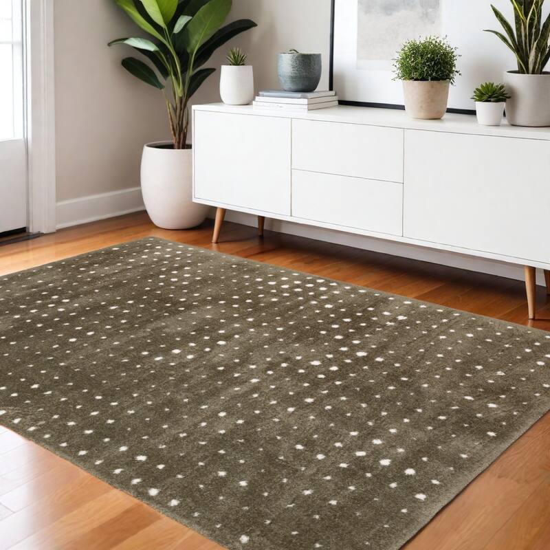 HomeRootsGeometric Industrial Runner Area Rug - 64.96' X '46.06' X '0.98 - Brown/Ivory