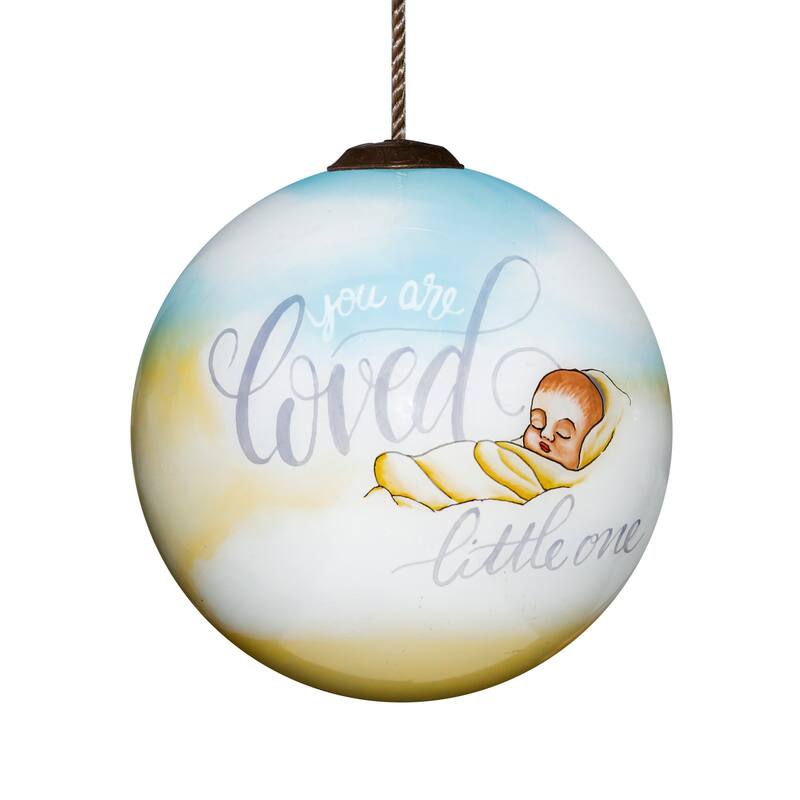 Inner Beauty New Born Baby Hand Painted Glass Ornament - N/A