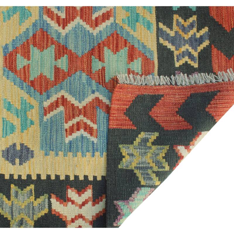 Flatweave Notoriou Charcoal/Red Runner - 2'10" x 6'8"