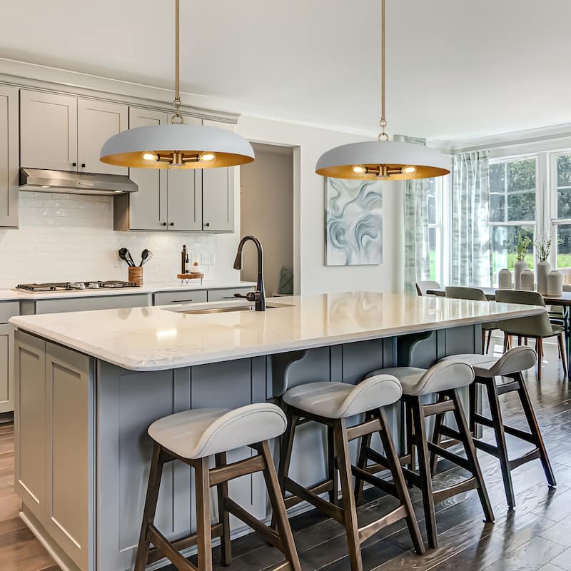 LamQee 20" Pendant Light Metal Dome Ceiling Hanging Chandelier - 19.7 inch