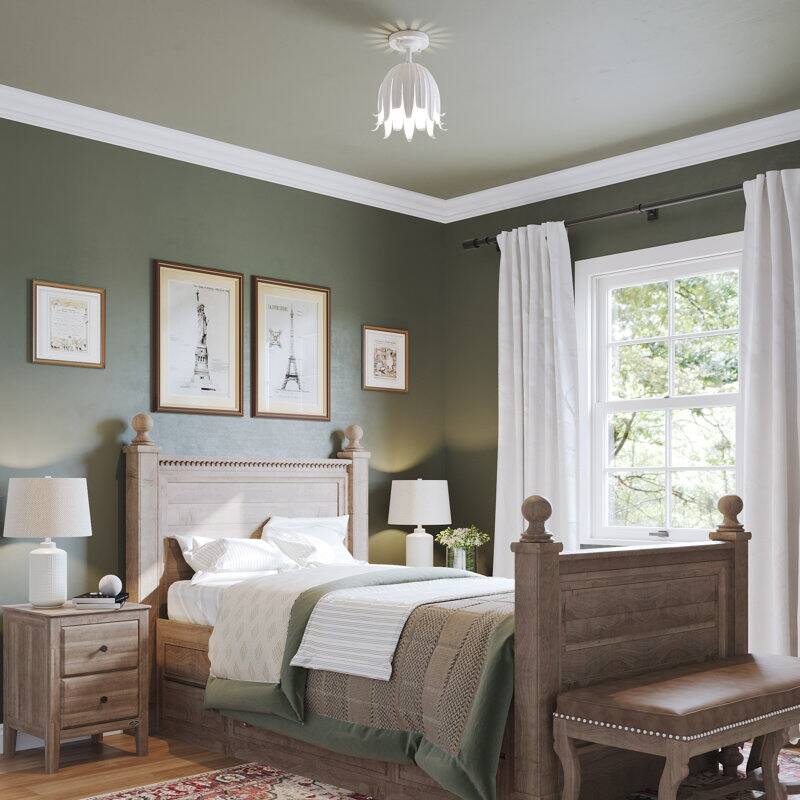 Acroma 1-Light Steel Dimmable Semi Flush Mount - N/A