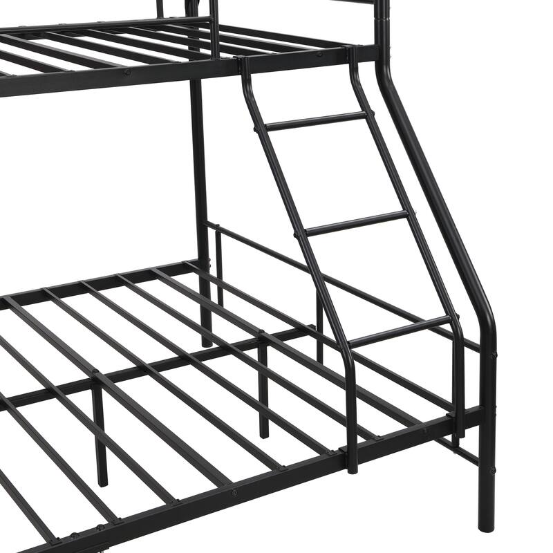 TwinOverFull Metal Bunk Bed with Ladder, Metal Bed Frame with Slats