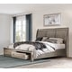 preview thumbnail 1 of 9, Abbyson Winston Solid Wood Platform Bed with Storage Grey - King