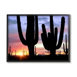 Stupell Desert Cactus Sunset Silhouettes Framed Giclee Art by Dennis ...