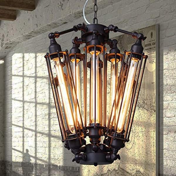 Shop 8 Light Loft Black Vintage Industrial Steampunk