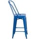 preview thumbnail 42 of 97, 24'' High Metal Indoor-Outdoor Counter Height Stool with Back