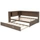 preview thumbnail 14 of 26, Full Size Wood Daybed with Storage Shelves,USB,LED Design,With Twin Size Trundle