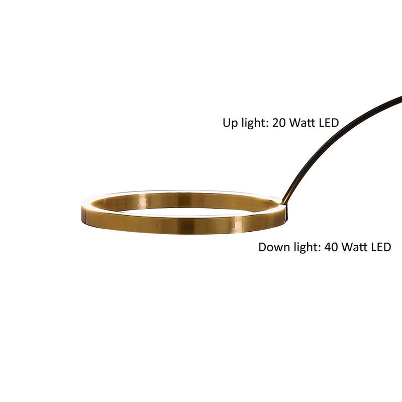 Ring Of Light Unique Geometric 60w 2-light LED Arched Floor Lamp - 82