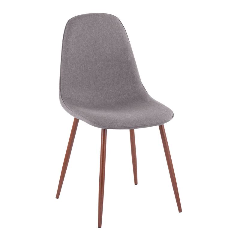 Pebble Mid-Century Modern Upholstered Accent / Dining Chair (Set of 2) - Charcoal Fabric