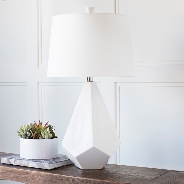 Marvelous Multi-faced White Ceramic Lamp. Opens flyout.