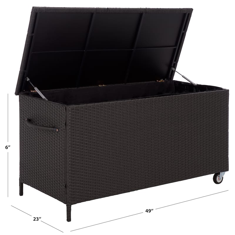 SAFAVIEH Outdoor Living Kent Cushion Box - 49"W x 23"D x 26"H