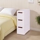 preview thumbnail 10 of 16, Javlergo White Stripe Narrow Storage Cabinet 3/4/5-Layer Rolling Bathroom Organizer with Drawers Wheels for Bathroom Living Room