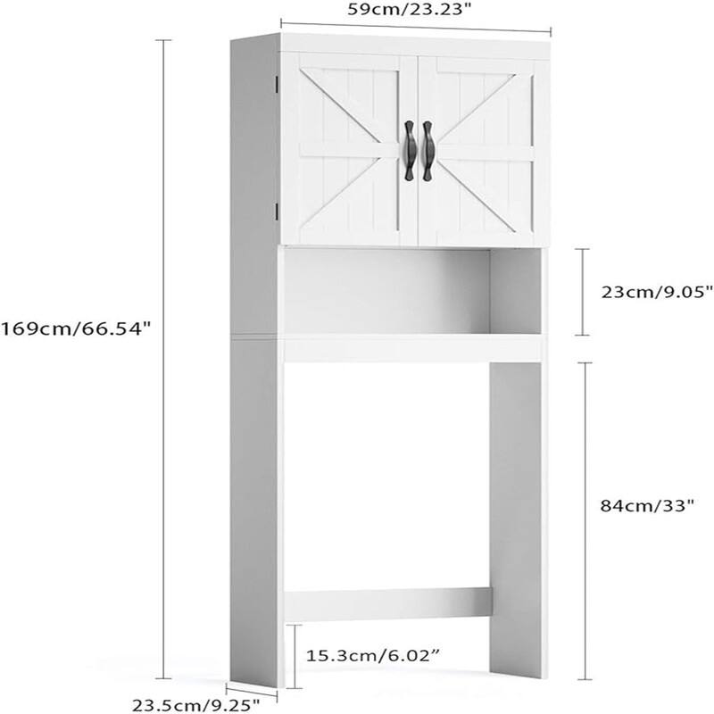 Over The Toilet Storage Cabinet - 23"D x 9"W x 67"H