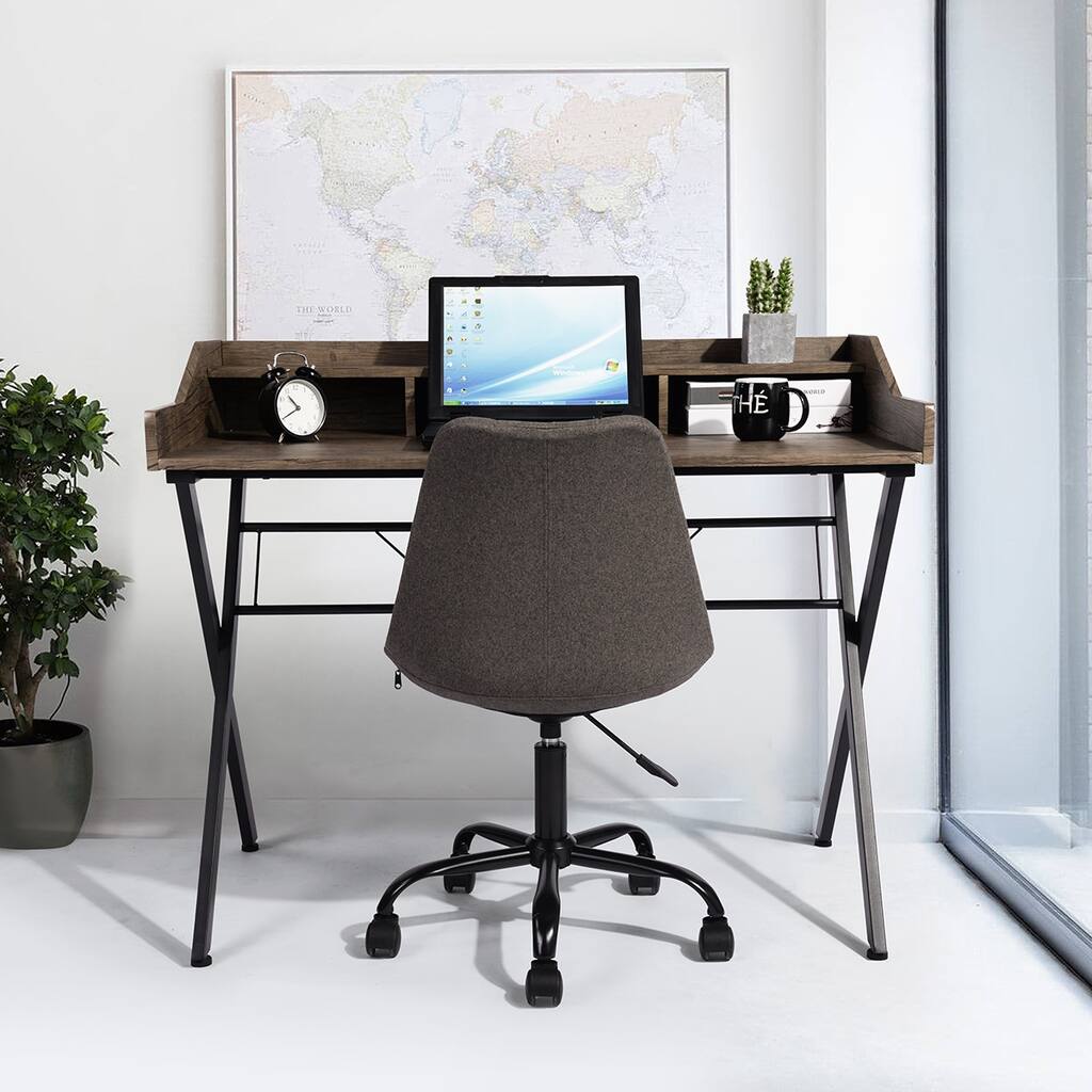 Computer Desk With 3 Open Cubbies - Overstock - 36145231