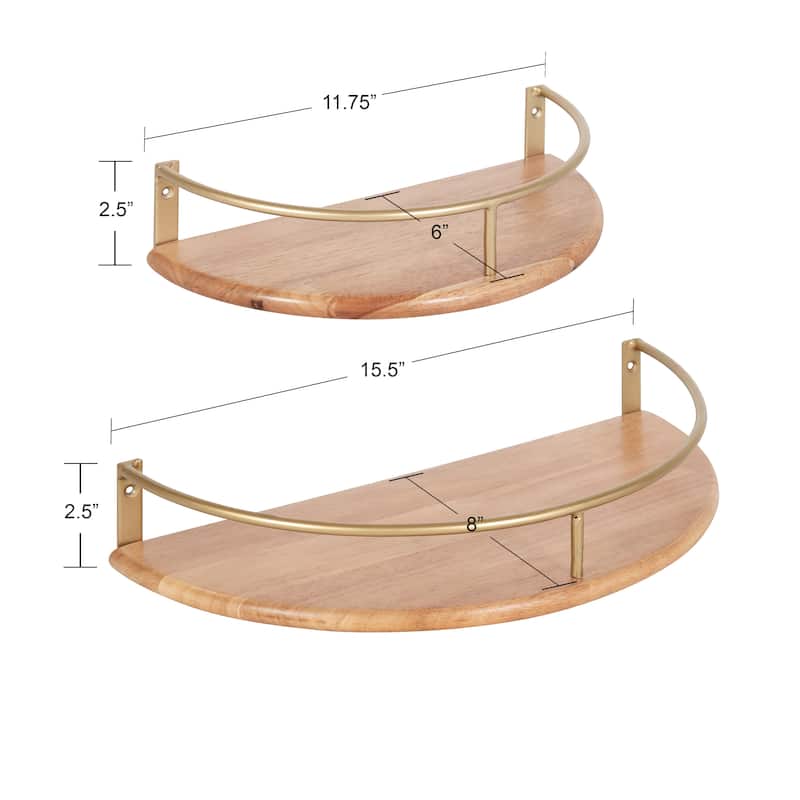 Kate and Laurel Camryn Semi Circle Shelf Set