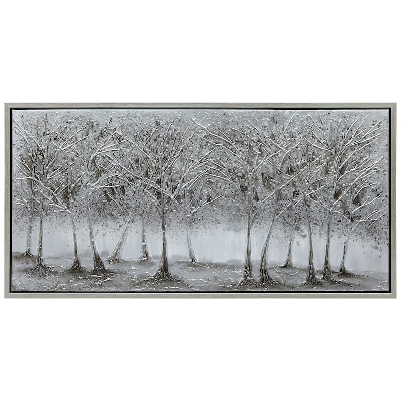 Solitary Field Textured Metallic Hand Painted Canvas Wall Art