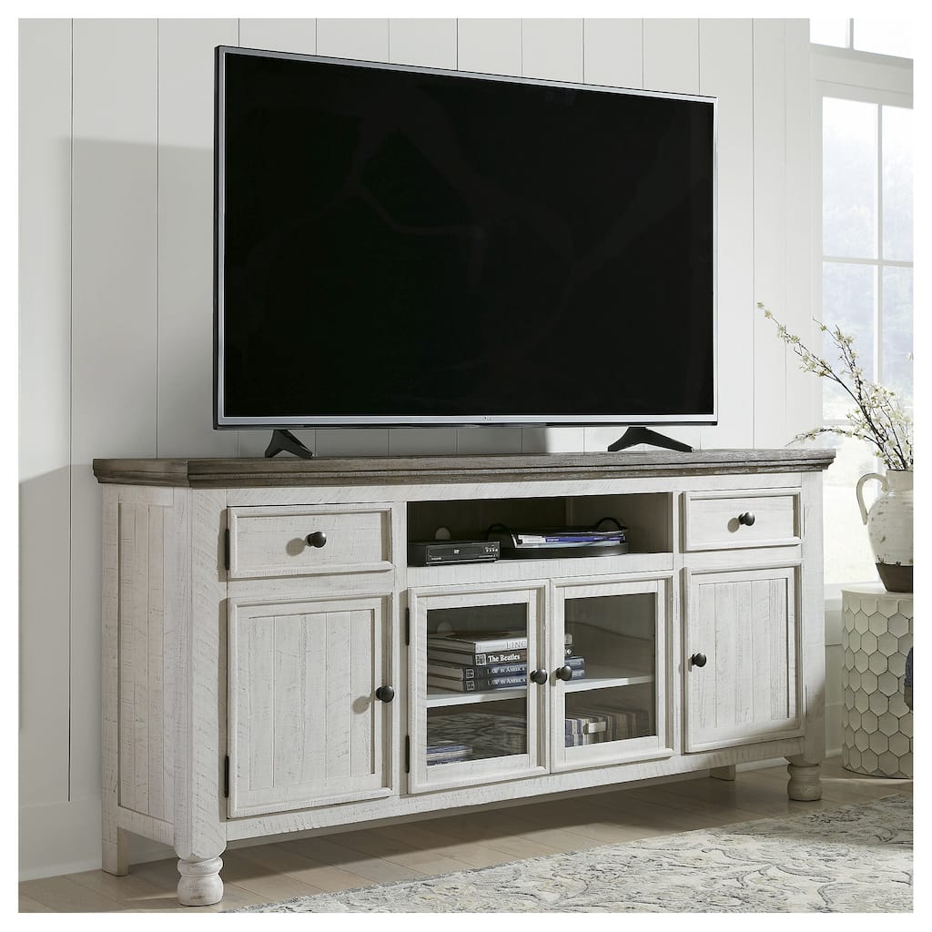 Ashley Furniture Havalance Two-Tone TV Stand - 74"W x 18"D x 36"H